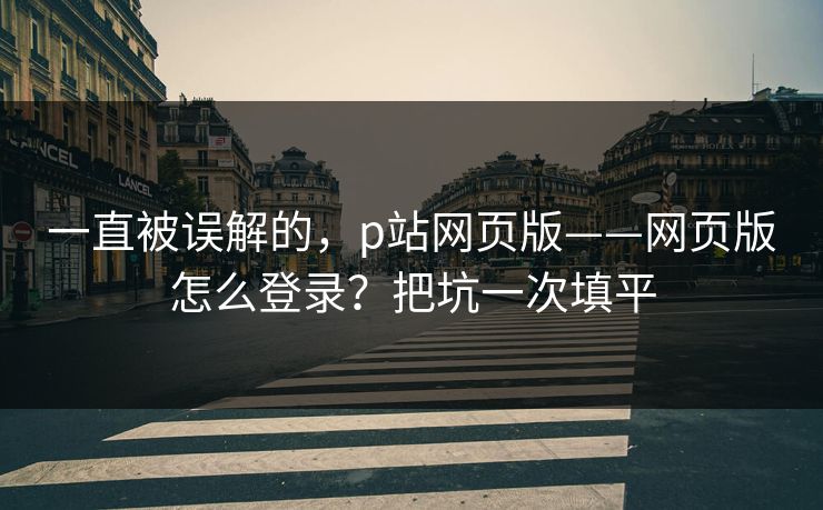 一直被误解的，p站网页版——网页版怎么登录？把坑一次填平