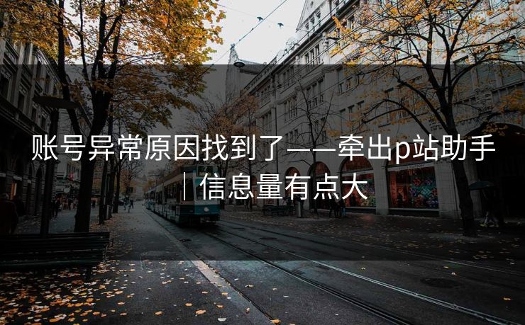 账号异常原因找到了——牵出p站助手｜信息量有点大