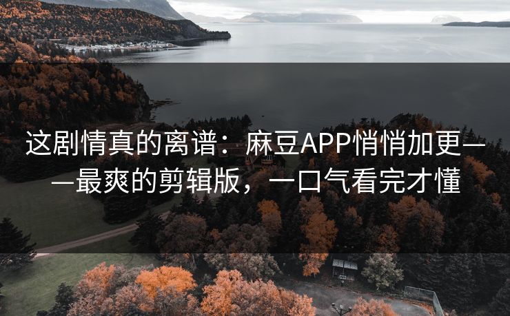 这剧情真的离谱：麻豆APP悄悄加更——最爽的剪辑版，一口气看完才懂