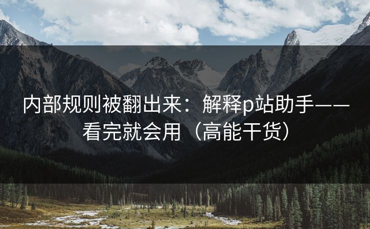 内部规则被翻出来：解释p站助手——看完就会用（高能干货）