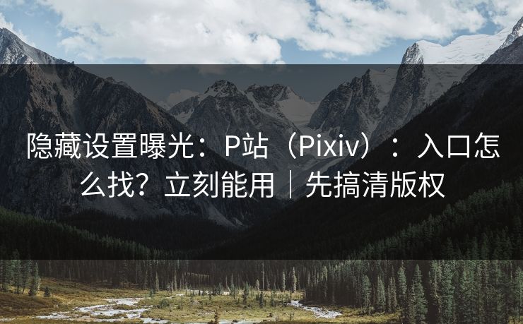 隐藏设置曝光：P站（Pixiv）：入口怎么找？立刻能用｜先搞清版权