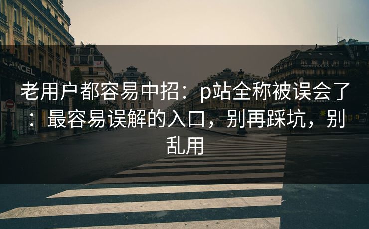 老用户都容易中招：p站全称被误会了：最容易误解的入口，别再踩坑，别乱用