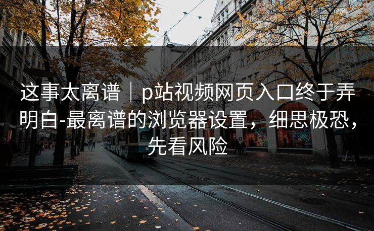 这事太离谱｜p站视频网页入口终于弄明白-最离谱的浏览器设置，细思极恐，先看风险