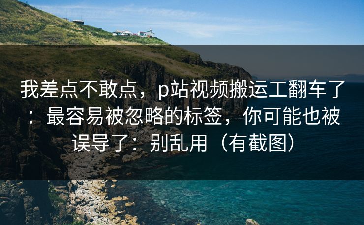 我差点不敢点,p站视频搬运工翻车了:最容易被忽略的标签,你可能也被误导了:别乱用(有截图) 我差点不敢点,p站视频搬运工翻车了:最容易被忽略的标签,你可能也被误导了:别乱用(有截图)